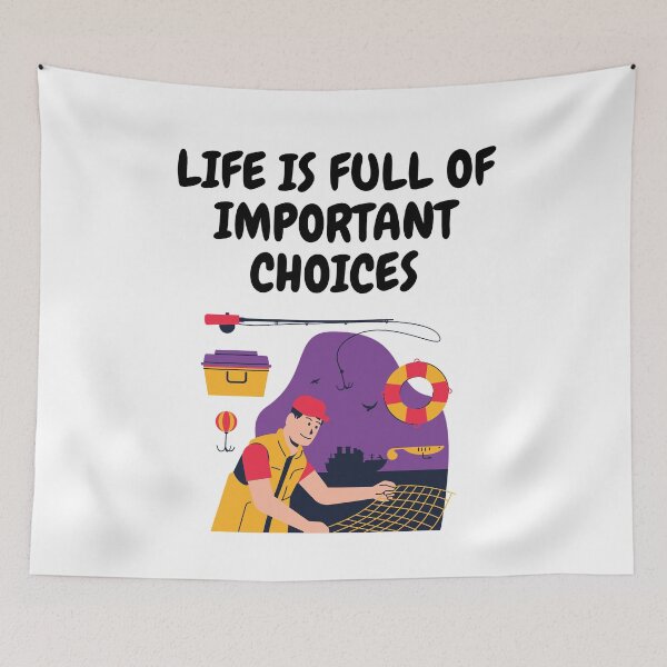 Item preview, Life Is Full Of Important Choices Fishing Net designed and sold by LuckyKermit.