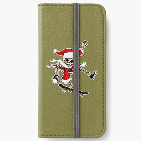 Christmas Skateboarding Santa Skeleton Zombie iPhone Wallet