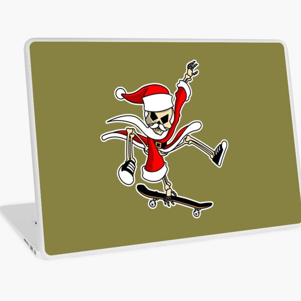 Christmas Skateboarding Santa Skeleton Zombie Laptop Skin