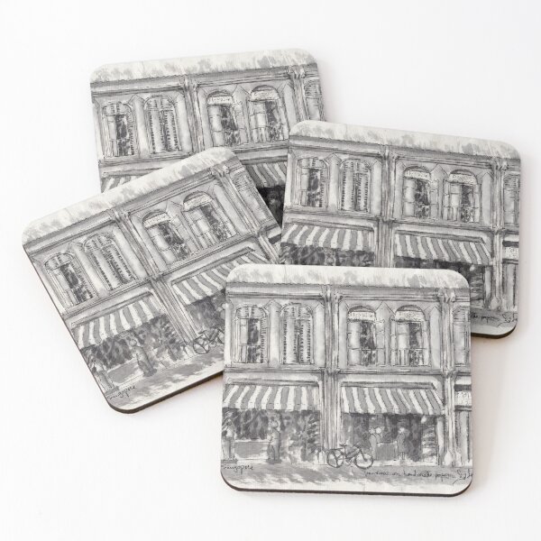 Item preview, Shophouses, Singapore pen & ink    designed and sold by gordonartist1.