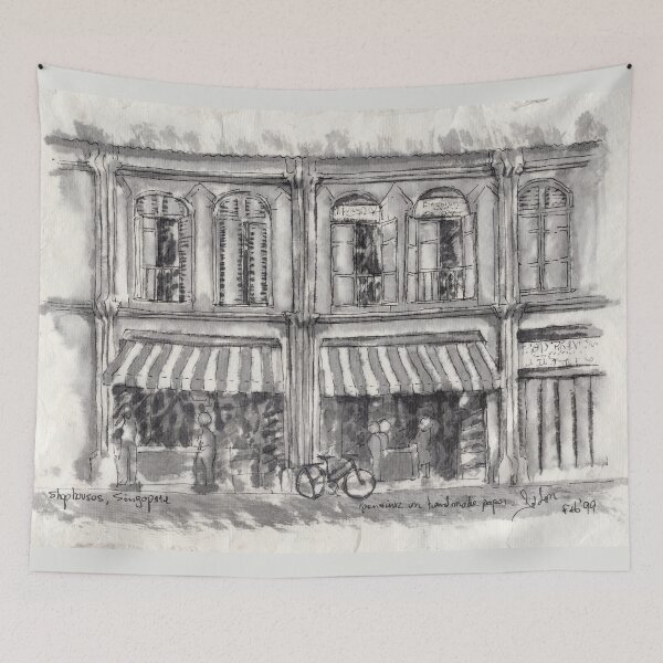 Item preview, Shophouses, Singapore pen & ink    designed and sold by gordonartist1.