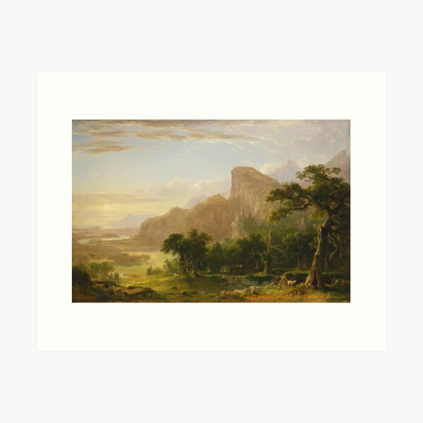 Aperçu de l'œuvre Asher Brown Durand - Paysage — Scène de "Thanatopsis" (1850) créée et vendue par HistoryRestored.