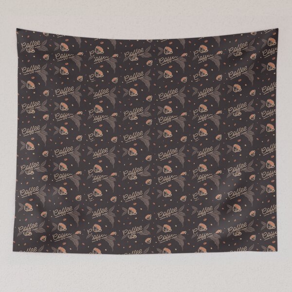 Item preview, Coffee with Leaves Pattern designed and sold by TFM-Novelties.