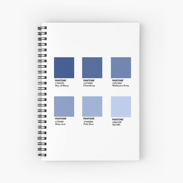 Dark blue gray gradient palette pantone color swatch Spiral Notebook