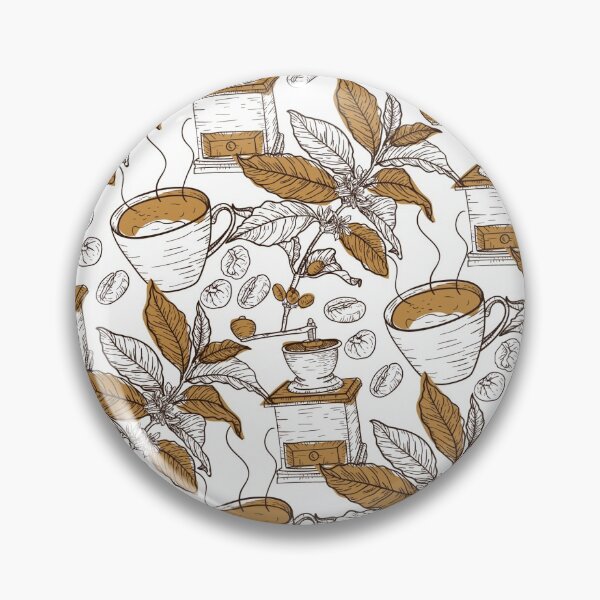 Item preview, White Coffee with Leaves Pattern designed and sold by TFM-Novelties.