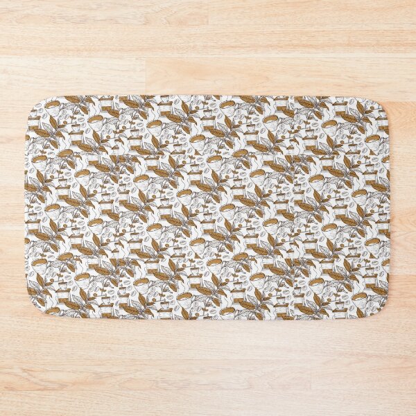 Item preview, White Coffee with Leaves Pattern designed and sold by TFM-Novelties.