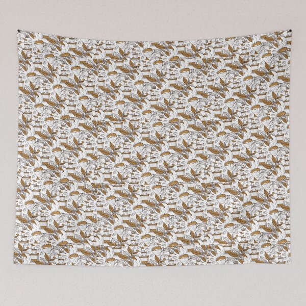 Item preview, White Coffee with Leaves Pattern designed and sold by TFM-Novelties.