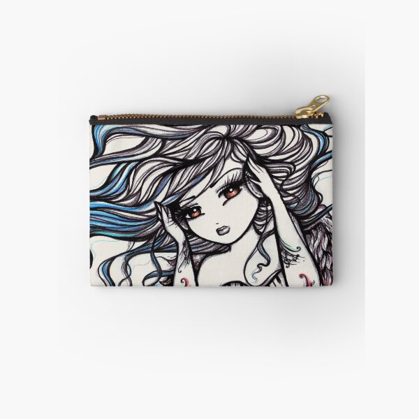 Item preview, Tattooed Musical Angel Greyscale With a Pop of Color Fantasy Art designed and sold by hannahlynnart.