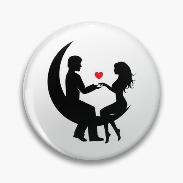 Item preview, A design of a couple in love sitting on the crescent designed and sold by Siam Ahmed.