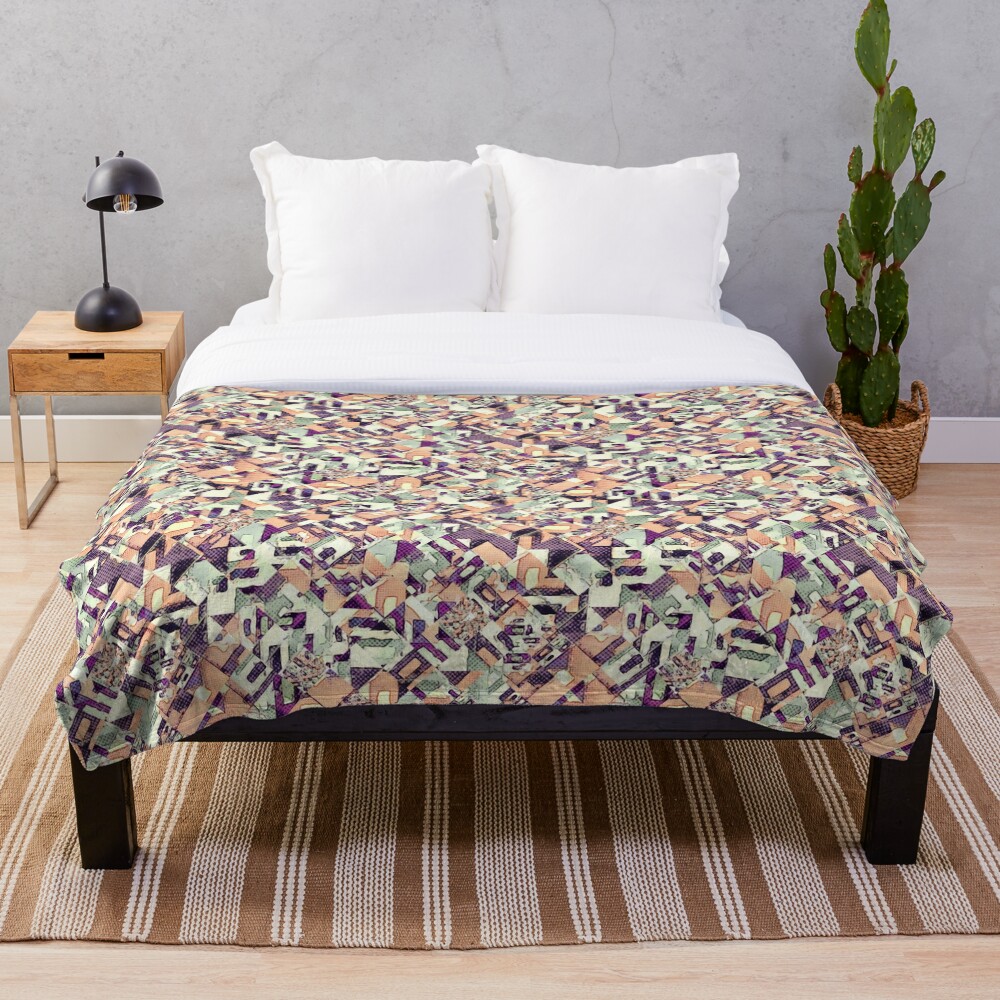 Abstract Halftone Diamonds Throw Blanket