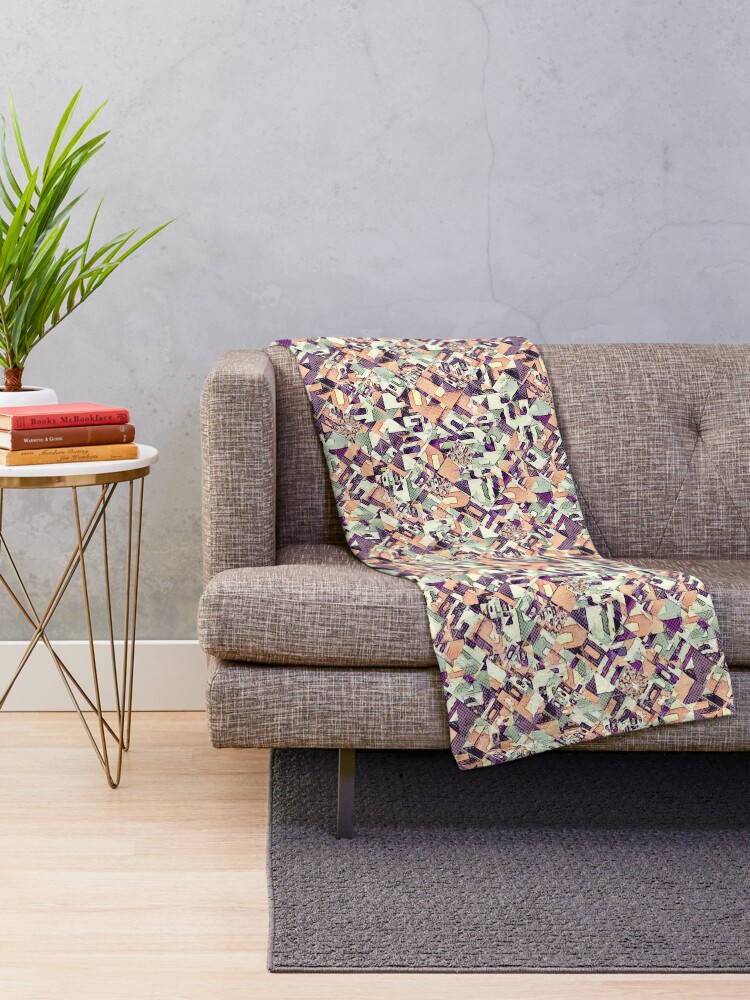 Alternate view of Abstract Halftone Diamonds Throw Blanket