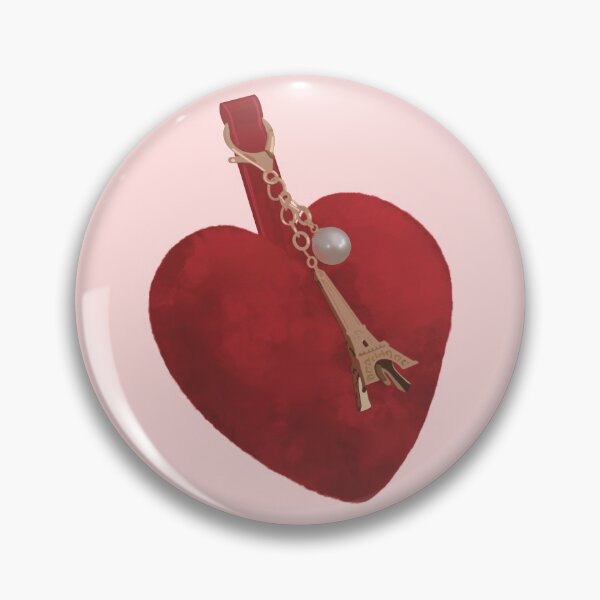 Item preview, Red fluffy heart keyring with the Eiffel Tower charm in rose gold and a white perl. designed and sold by Tana-B.