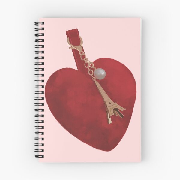 Item preview, Red fluffy heart keyring with the Eiffel Tower charm in rose gold and a white perl. designed and sold by Tana-B.