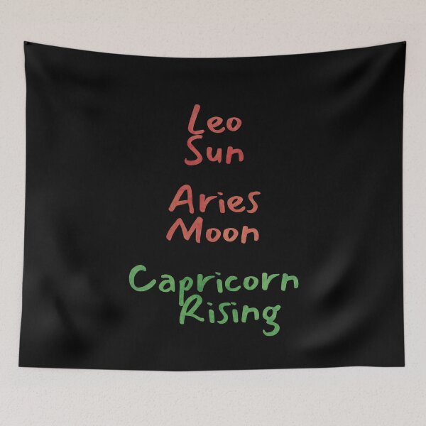 Item preview, Leo Sun Aries Moon Capricorn Rising Text designed and sold by leomooncreates.