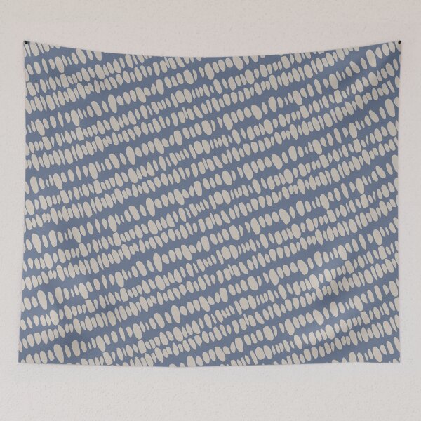 Item preview, Geomatric Line Pattern, Boho, Native Style, African, Textile, Dashes, Blue and Beige designed and sold by meggydesigns.