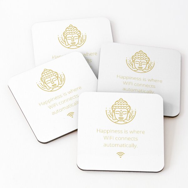 Item preview, Happiness is where WiFi Connects automatically - Buddha white designed and sold by acrazyshaman.