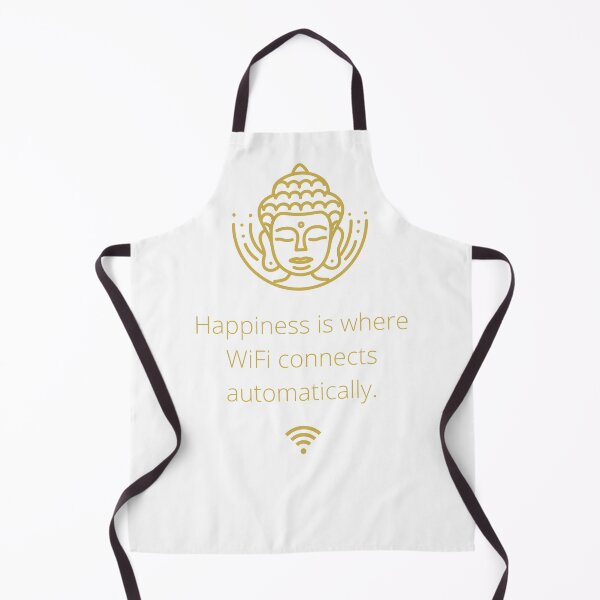 Item preview, Happiness is where WiFi Connects automatically - Buddha white designed and sold by acrazyshaman.