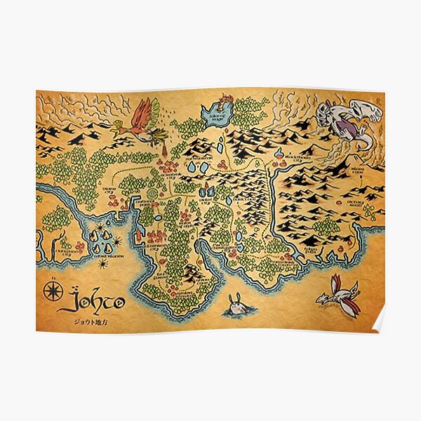 3rd Generation Sinnoh Map Giclee Map Poster By Thehighlandloch Redbubble