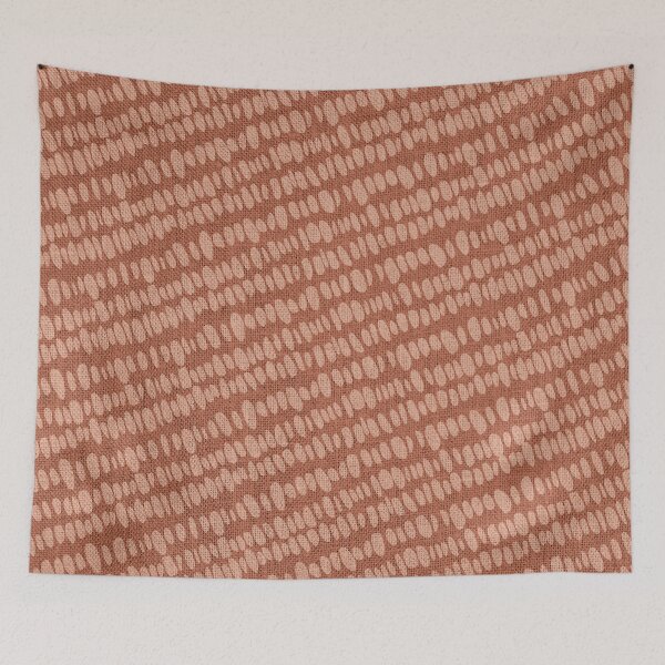 Artikelvorschau, Geomatric Line Pattern, Boho, Native Style, African, Textile, Dashes, Terracotta entworfen und verkauft von meggydesigns.