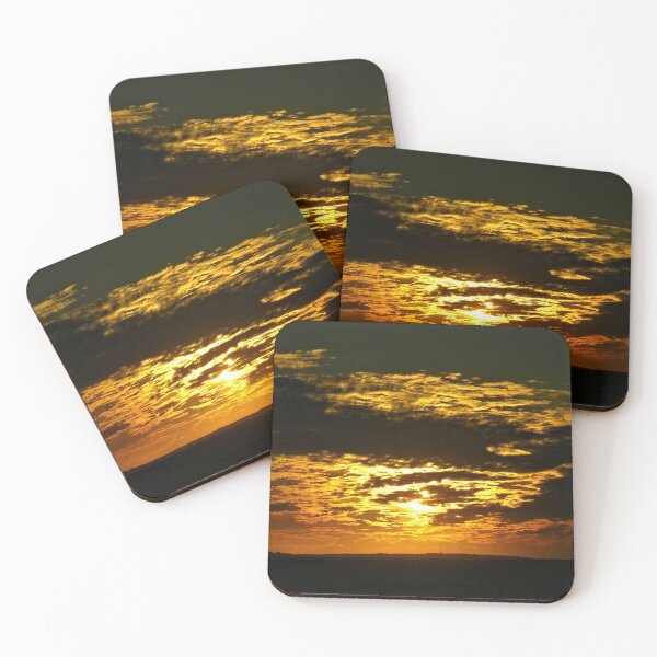 Item preview, Golden Sunset at Sea Dark Clouds Coastline Seascape designed and sold by worldways.