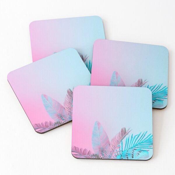 Item preview, Tropical and palm leaves in vibrant holographic neon colors designed and sold by Dear-Ashlin.