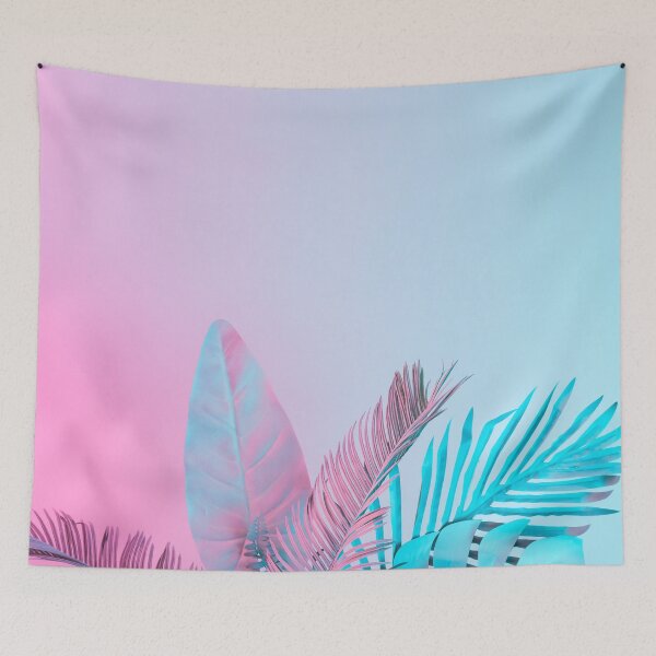 Item preview, Tropical and palm leaves in vibrant holographic neon colors designed and sold by Dear-Ashlin.