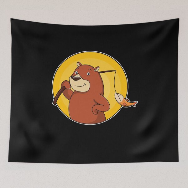 Item preview, Bear as Angler with Fish designed and sold by Snabdesign84.