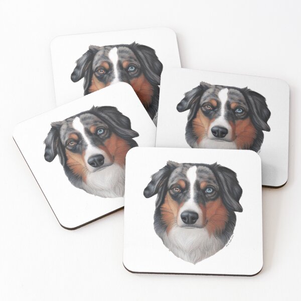Item preview, Australian Shepherd with Brown and Blue Eyes -- Colored Pencil Drawing designed and sold by NicArtistic.