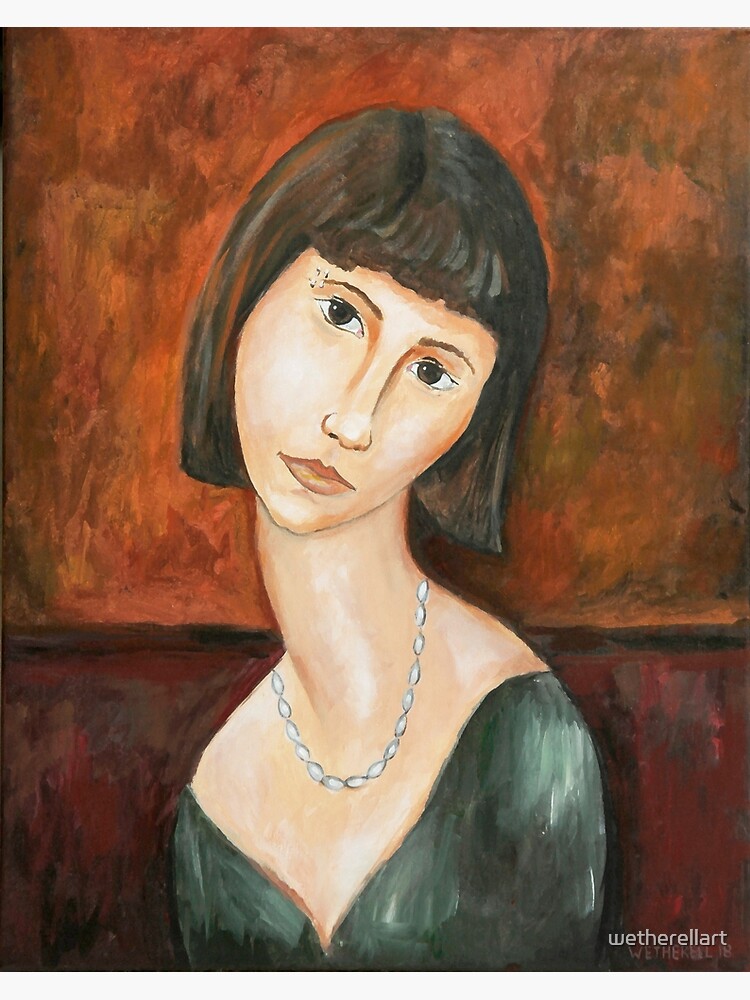 young girl with long neck in Modigliani style Stock Photo