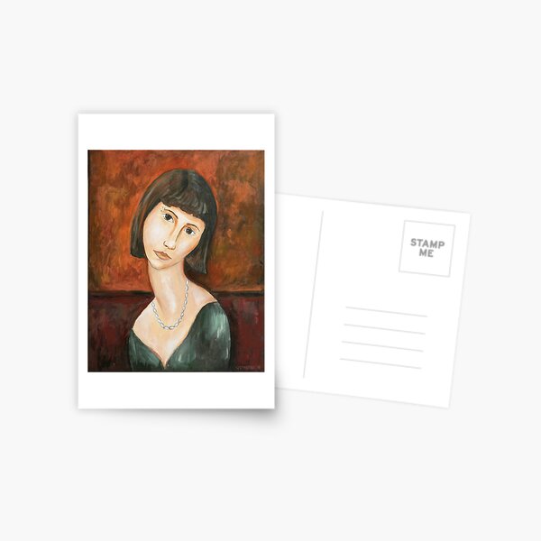 Modigliani style Portrait of a Girl Postcard