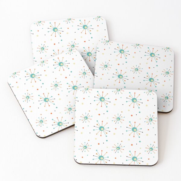 Item preview, Atomic Age Teal Orange Black Starburst Pattern designed and sold by Orchard Berry.