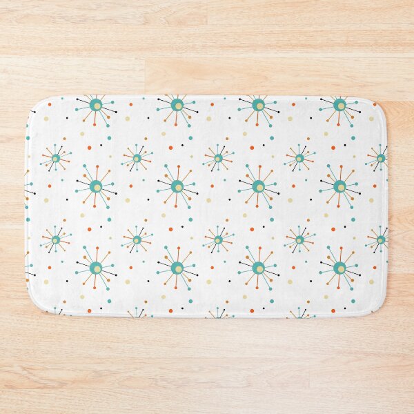 Item preview, Atomic Age Teal Orange Black Starburst Pattern designed and sold by Orchard Berry.