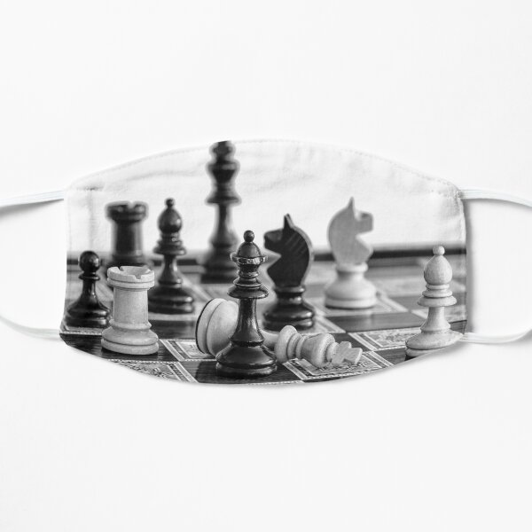 Chess Pieces Board Checkmate Strategy Game Flat Mask