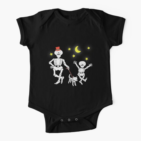 Funny Bones Retro 80s 90s TV Cartoon Design Short Sleeve Baby One-Piece