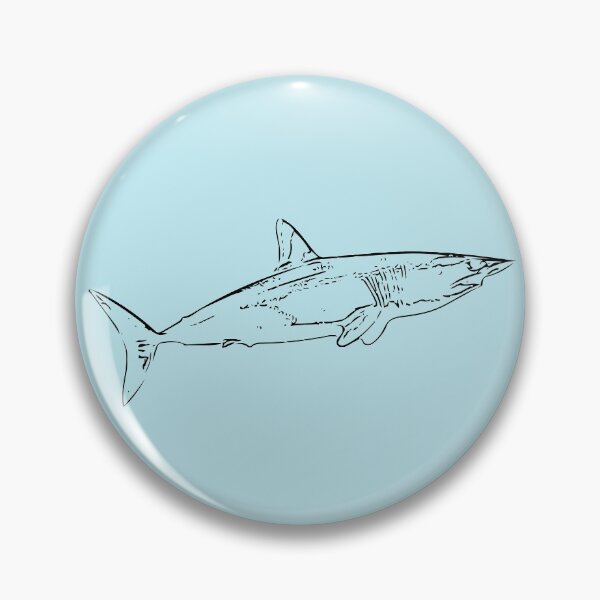 Item preview, Mako Shark Thin Black Print designed and sold by designsasstultd.