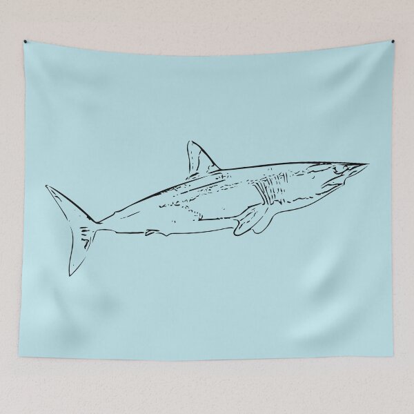 Item preview, Mako Shark Thin Black Print designed and sold by designsasstultd.