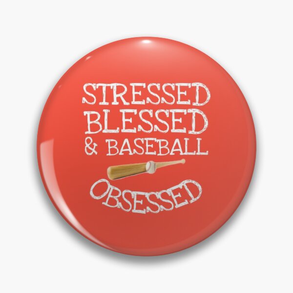 Item preview, stressed blessed and baseball obsessed funny shirt gift designed and sold by medbouk1.