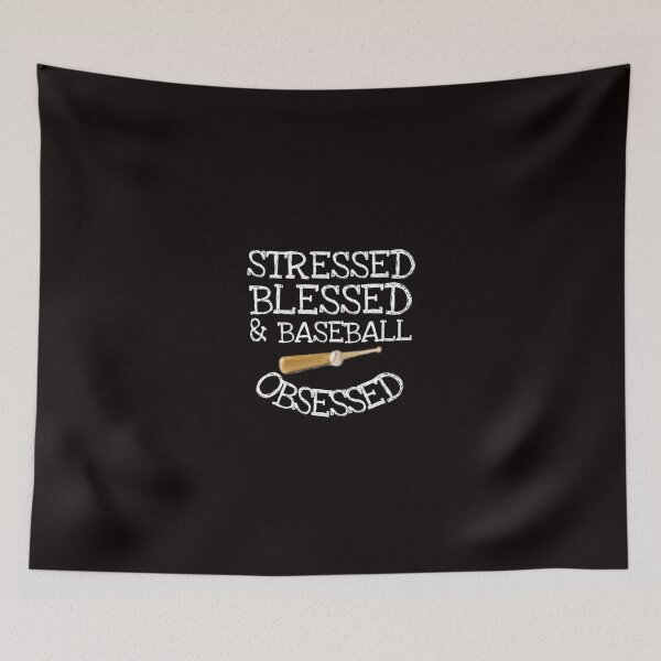 Item preview, stressed blessed and baseball obsessed funny shirt gift designed and sold by medbouk1.