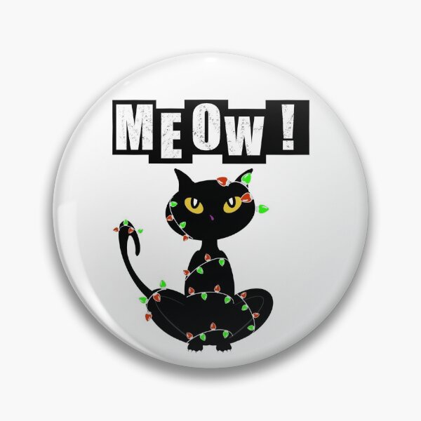 Item preview, Cute Black Cat Entangled in Christmas Lights designed and sold by BusyMonkeys.