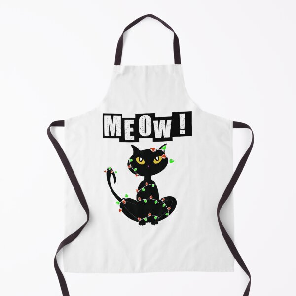 Item preview, Cute Black Cat Entangled in Christmas Lights designed and sold by BusyMonkeys.