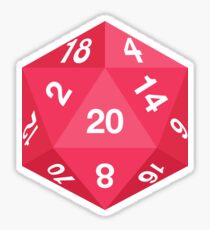 Red d20 Sticker