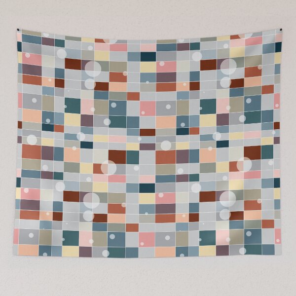 Item preview, mosaic muted with circles designed and sold by Meg M Studio.