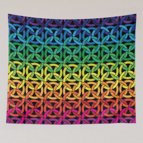 Item preview, Interlocking Circles in Blue, Yellow, Red, Purple and Green Spectrum Color Tones designed and sold by hobrath.