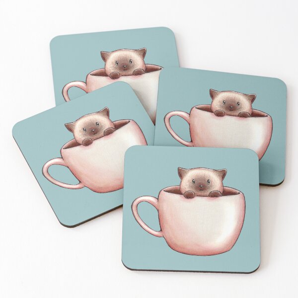 Item preview, Hot Chococat - Cute siamese cat in hot chocolate mug designed and sold by Denise, Denisn't.