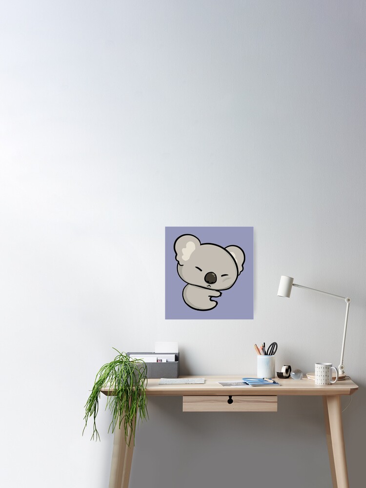 adorable neon koala bear art print | Sticker