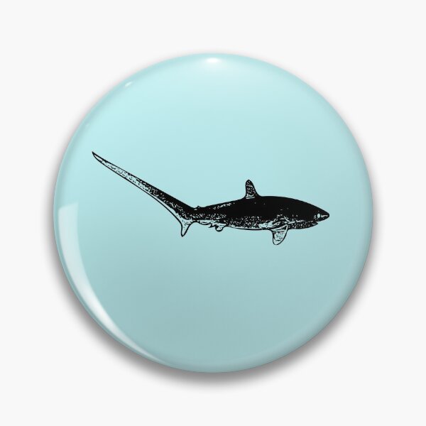 Item preview, Thesher Shark Black Print designed and sold by designsasstultd.