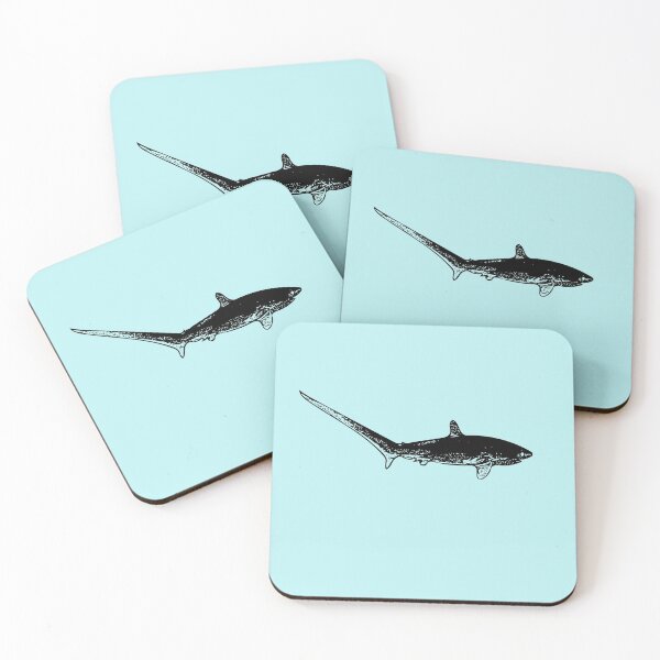 Item preview, Thesher Shark Black Print designed and sold by designsasstultd.