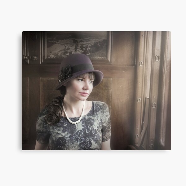 Girl on a Train Metal Print