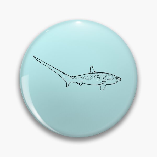 Item preview, Thesher Shark Black Print designed and sold by designsasstultd.