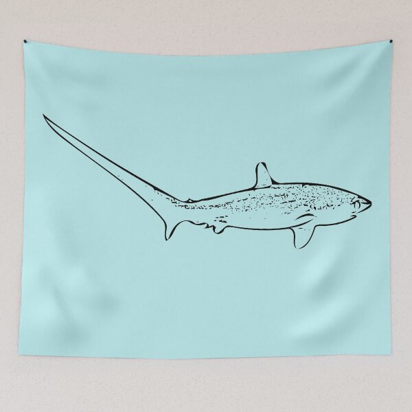 Item preview, Thesher Shark Black Print designed and sold by designsasstultd.